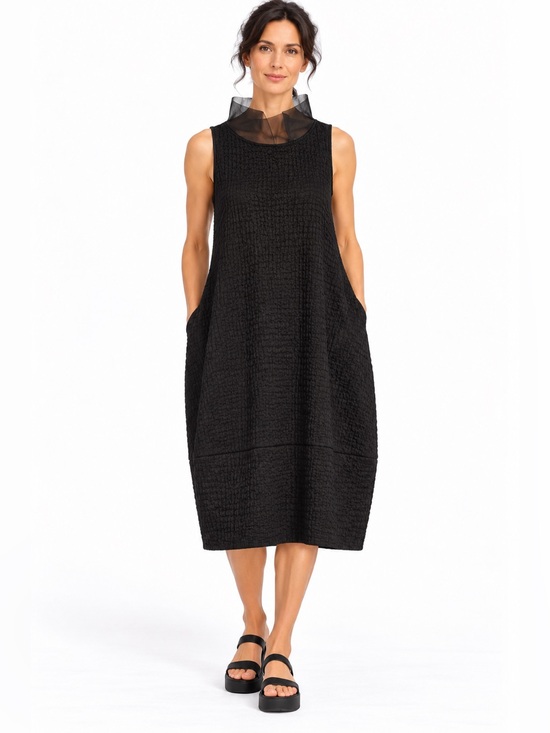 IC By Connie K Dresses & Skirts - IC Collection Black Organza Stand Collar Sleeveless Balloon Dress Size Large